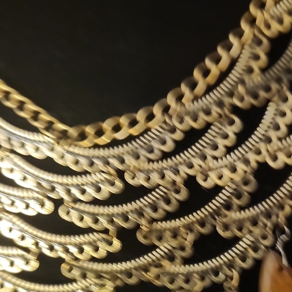 Elegant Gold and Brown Layered Necklace - Picture 3 of 4